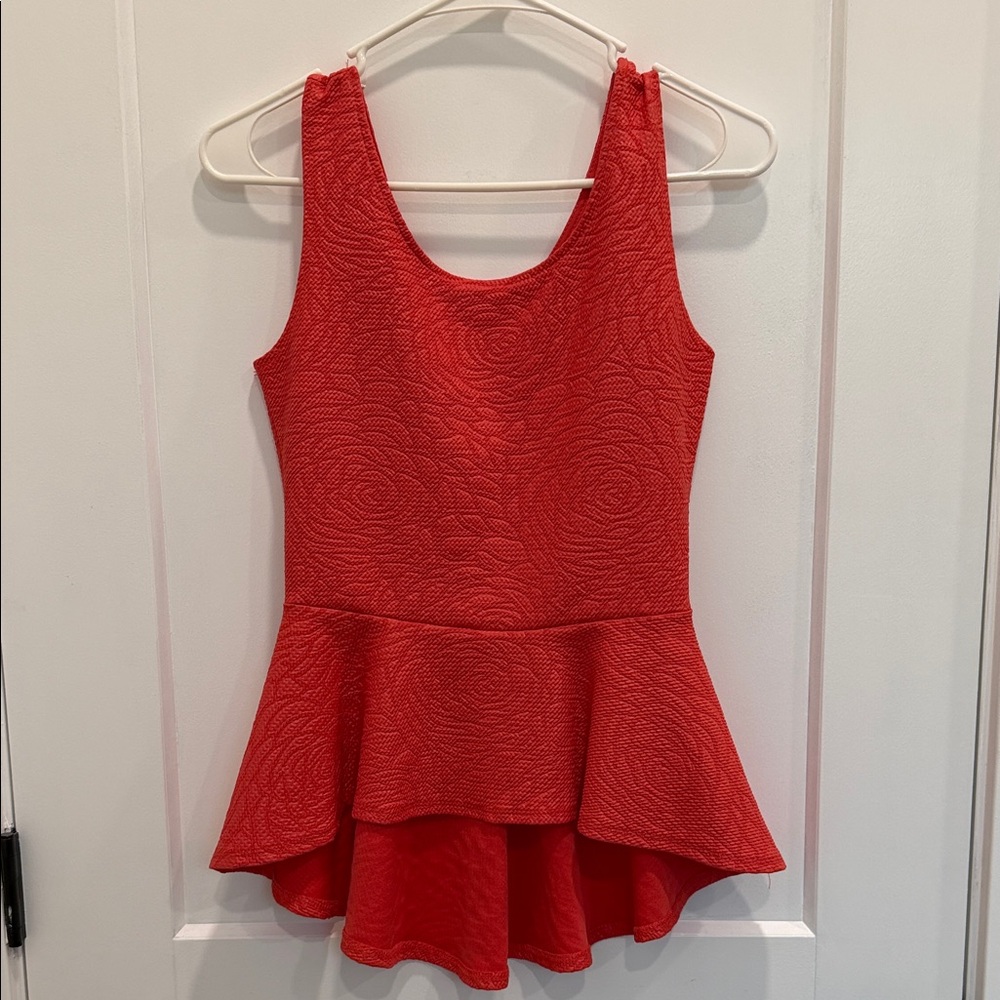 Chocolate Scarlet Textured Peplum Top
